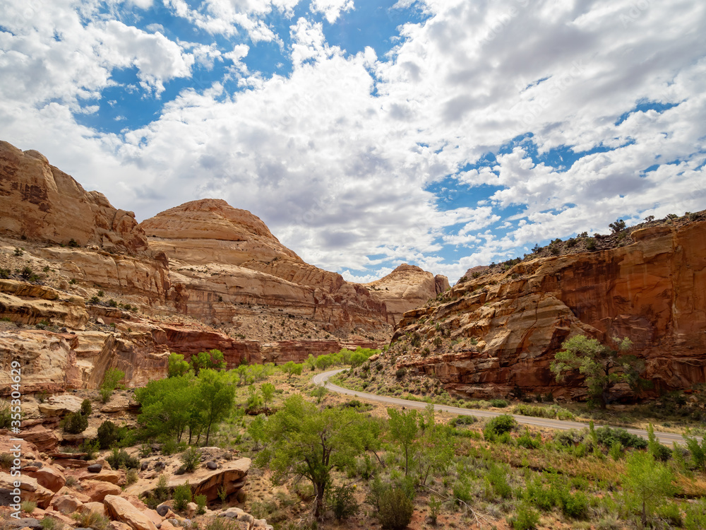 Beautiful landscape around the Hickman Bridge Trail of Capitol Reef National Park Beautiful landscape around the Hickman Bridge Trail of Capitol Reef National Park