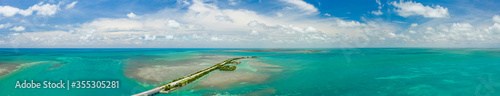 Florida Keys Overseas Highway aerial panorama saturated colors landscape photography photo