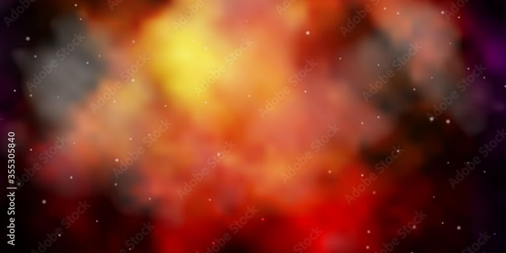 Fototapeta premium Dark Multicolor vector background with colorful stars. Decorative illustration with stars on abstract template. Theme for cell phones.