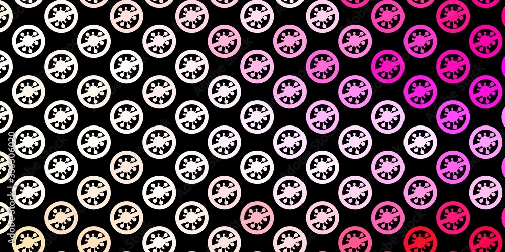 Dark Pink, Yellow vector pattern with coronavirus elements. Dark Pink, Yellow vector pattern with coronavirus elements.