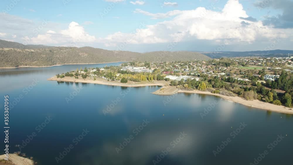 Drone vision of Lake Jindabyne in Australia's Snowy Mountain region, shot using Inspire 2 with X7 camera. Perfect conditions with amazing reflections across the afternoon. Very glassing from above. Drone vision of Lake Jindabyne in Australia's Snowy Mountain region, shot using Inspire 2 with X7 camera. Perfect conditions with amazing reflections across the afternoon. Very glassing from above.