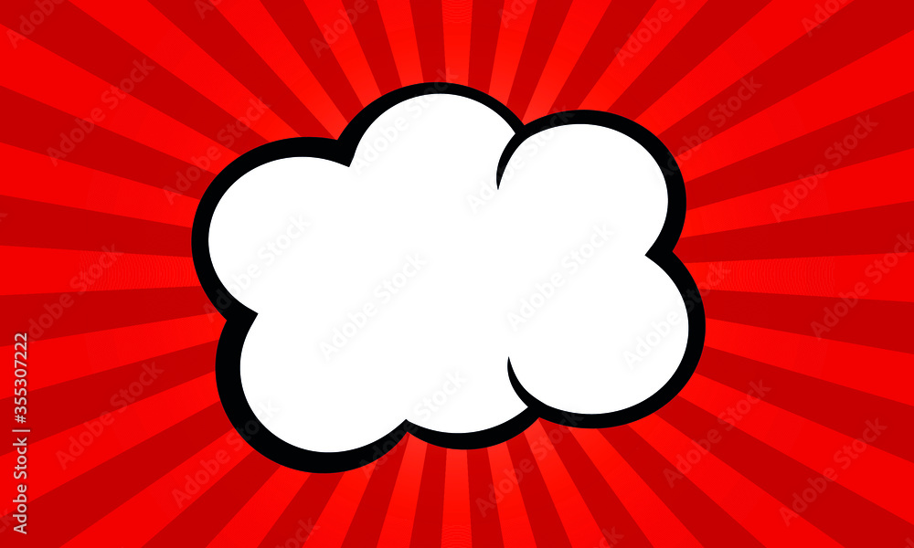 Retro comic empty speech, red, cloud, pop art illustration Retro comic empty speech, red, cloud, pop art illustration