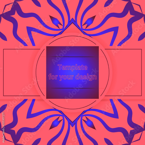 Luxury design. Template for your design with ornamental elements  for packing,  banner, flyer and print design. Workpiece for your design. 