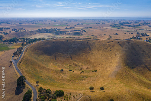 Red rock reserve including several craters of volcanic origin near Colac, Australia photo