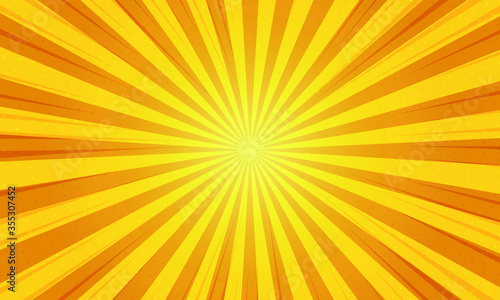 Pop art background, yellow ray, illustration