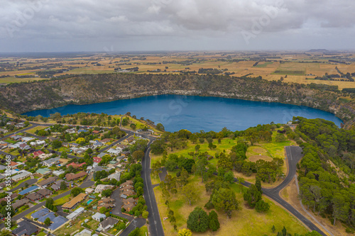 Blue lake at Mount Gambier in Australia photo