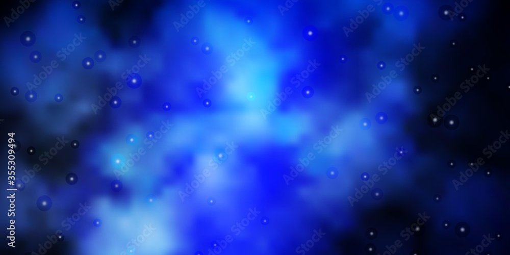 Dark BLUE vector pattern with abstract stars. Colorful illustration in abstract style with gradient stars. Pattern for websites, landing pages.