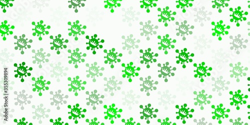 Light green, yellow vector template with flu signs.