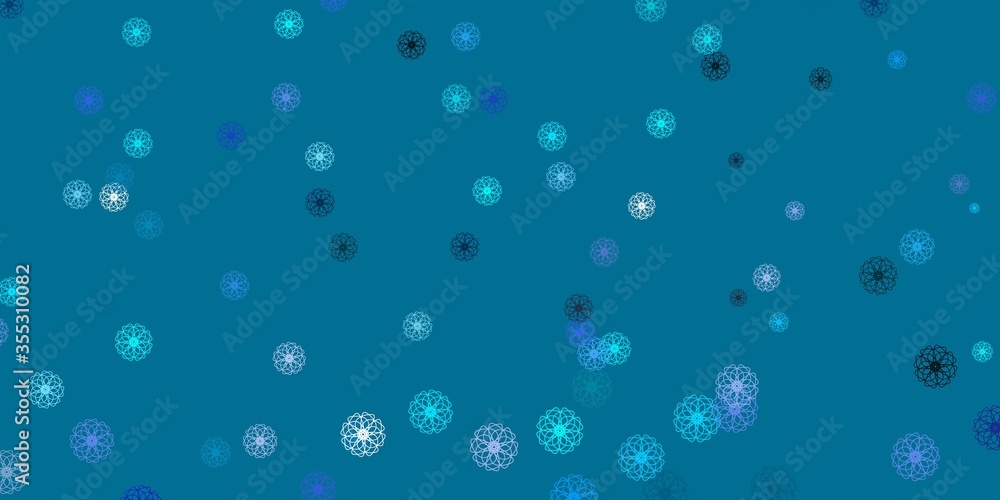 Light Pink, Blue vector doodle template with flowers. Light Pink, Blue vector doodle template with flowers.