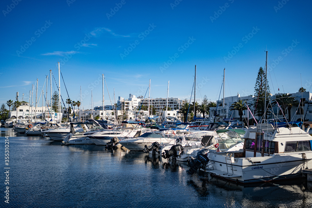 The marina of el kantaoui near Sousse; Tunisia .