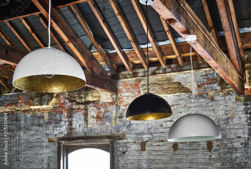 Tablou pe pânză Lights in a quirky empty modern apartment