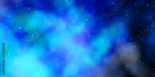Dark BLUE vector background with colorful stars. Colorful illustration in abstract style with gradient stars. Pattern for websites, landing pages. © Guskova