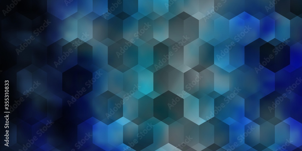 Light BLUE vector layout with hexagonal shapes. Light BLUE vector layout with hexagonal shapes.