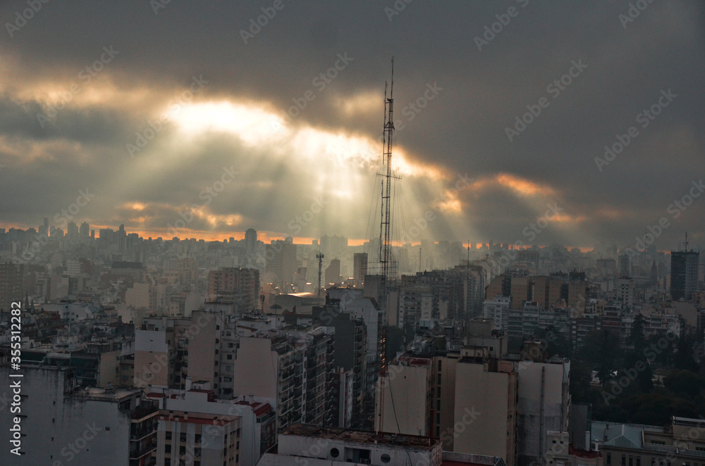 time lapse clouds over city