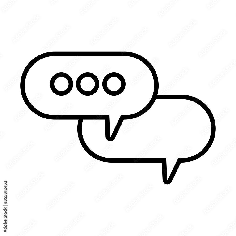 Fototapeta premium speech bubbles message line style icon