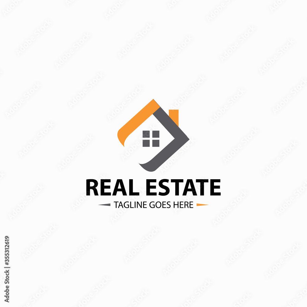 Real estate logo. Home logo design template. Vector illustration