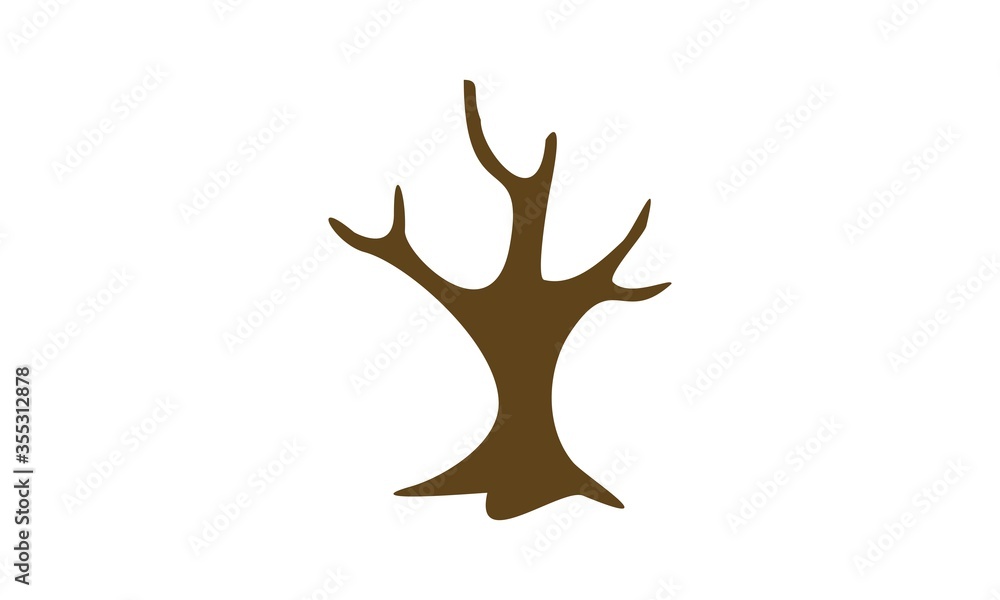 Tree trunk illustration vector logo design Tree trunk illustration vector logo design