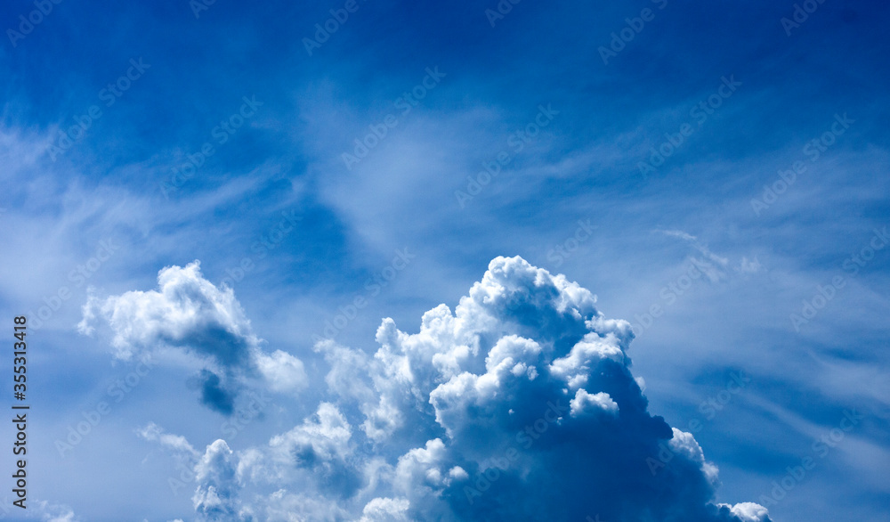 Amazingly beautiful clouds on a blue blue sky