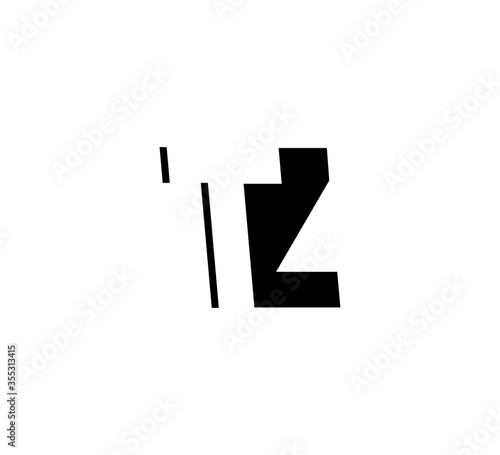 Free Download Initial letters Logo black positive/negative space TZ - GFXLoad