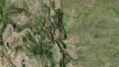 Colorado, United States - outlined. Satellite