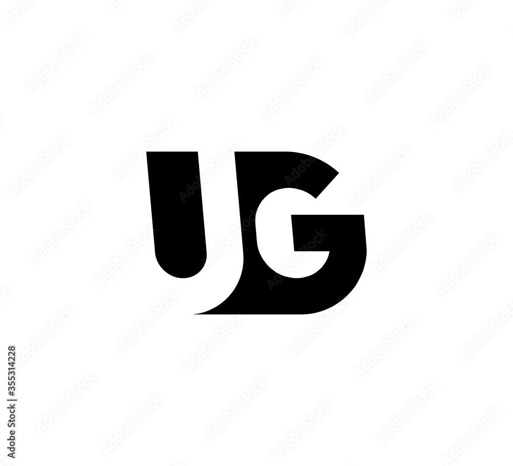 Initial letters Logo black positive/negative space UG Initial letters Logo black positive/negative space UG