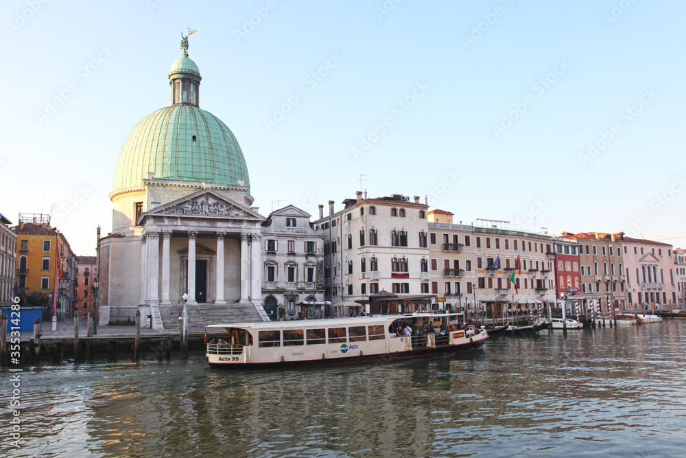 A church on the banks of the Grand Canal in Venice, Italy