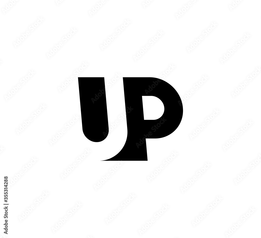 Initial letters Logo black positive/negative space UP Initial letters Logo black positive/negative space UP