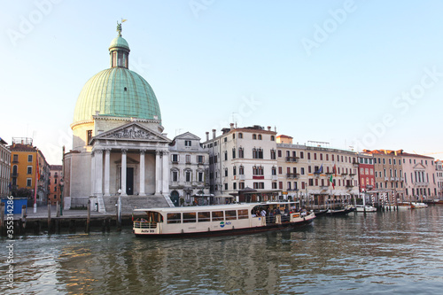 A church on the banks of the Grand Canal in Venice  Italy