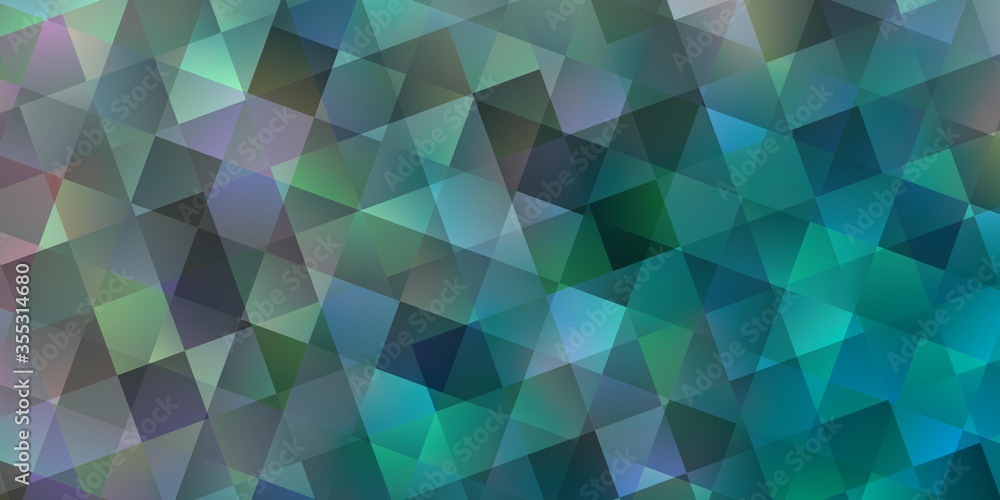 Obraz premium Light BLUE vector texture with poly style with cubes.