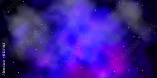 Dark Purple  Pink vector template with neon stars. Colorful illustration in abstract style with gradient stars. Design for your business promotion.