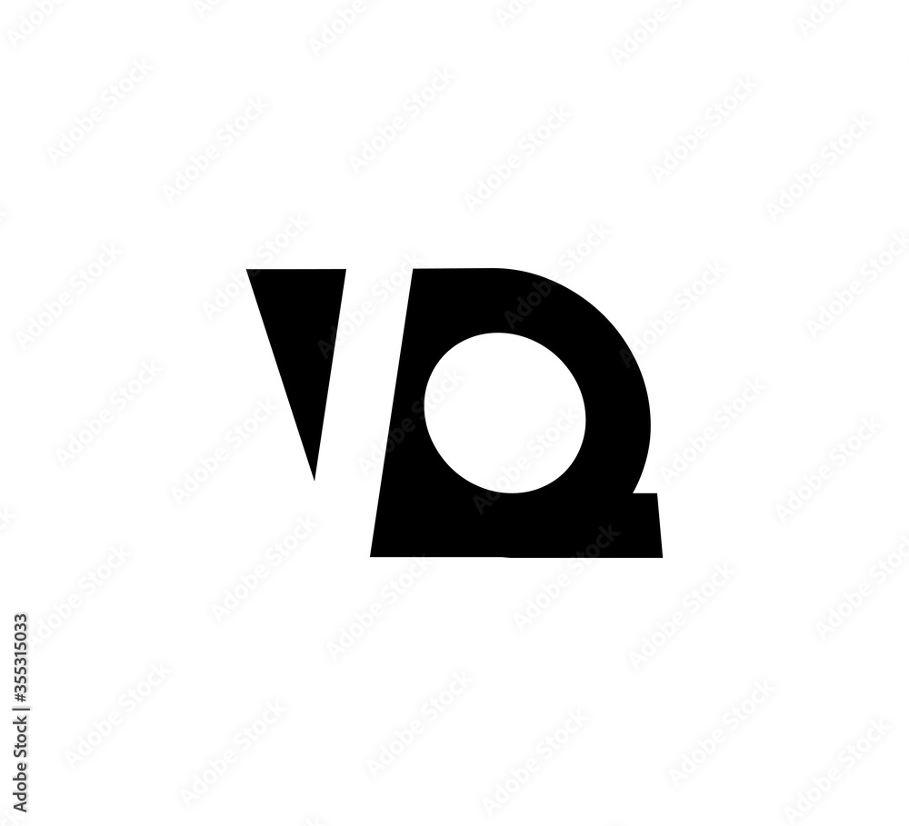 Initial letters Logo black positive/negative space VQ Initial letters Logo black positive/negative space VQ