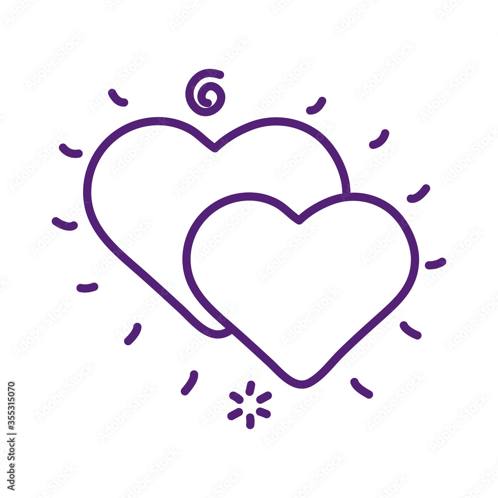 Hearts line style icon vector design