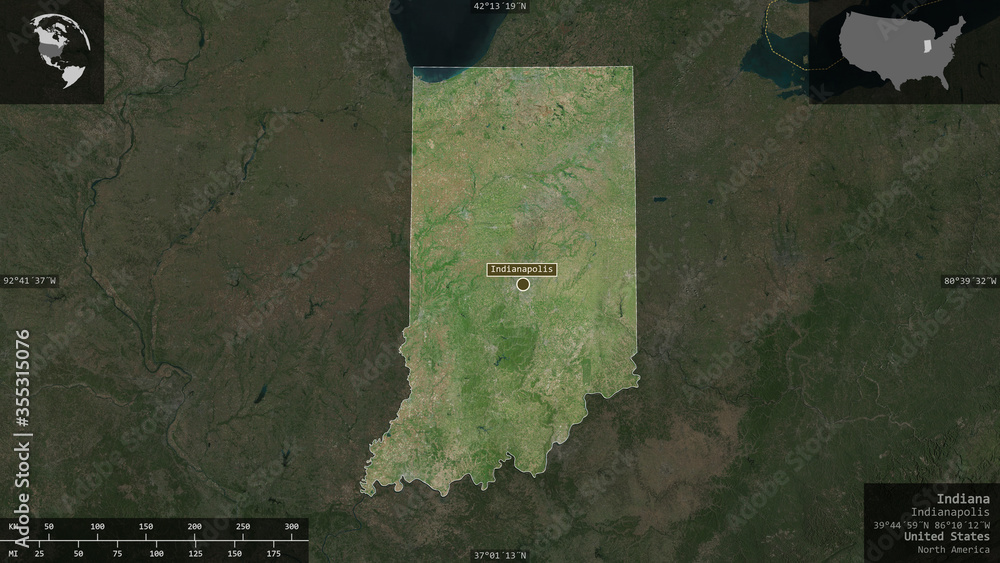 Indiana, United States - composition. Satellite