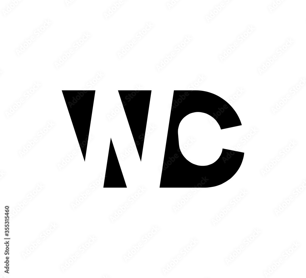 Initial letters Logo black positive/negative space WC Initial letters Logo black positive/negative space WC