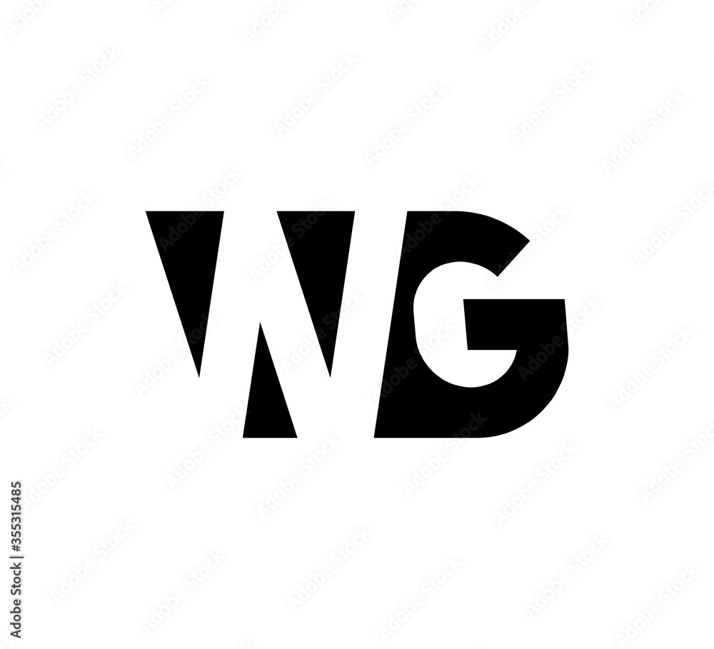 Initial letters Logo black positive/negative space WG Initial letters Logo black positive/negative space WG