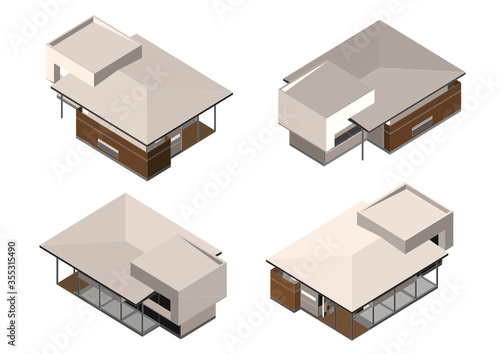 3D illustration of building project
