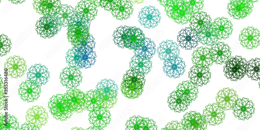 Light Blue, Yellow vector doodle template with flowers. Light Blue, Yellow vector doodle template with flowers.