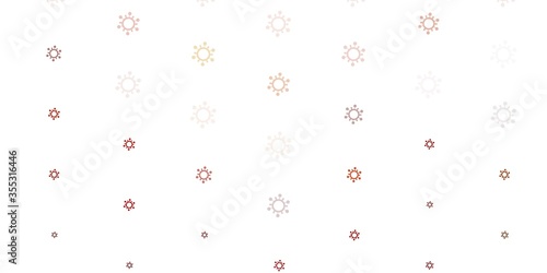 Light Pink vector backdrop with virus symbols.