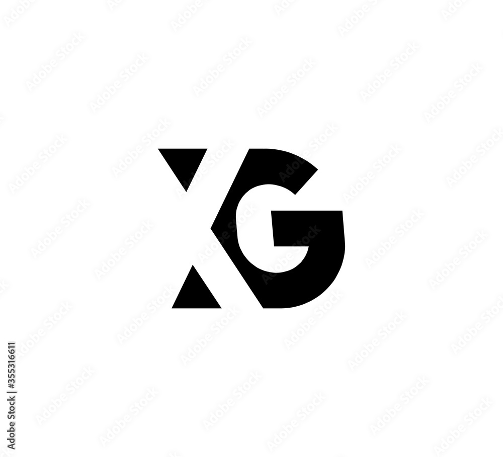 Initial letters Logo black positive/negative space XG Initial letters Logo black positive/negative space XG