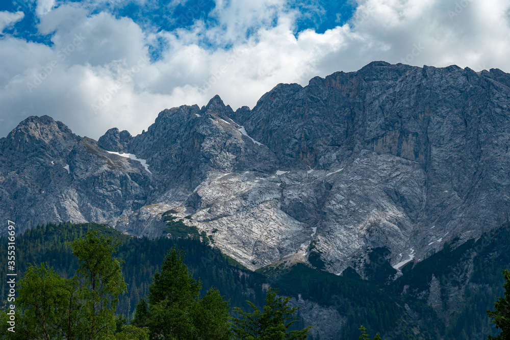 The mountains of the German Alps in Bavaria - typical view. High quality photo