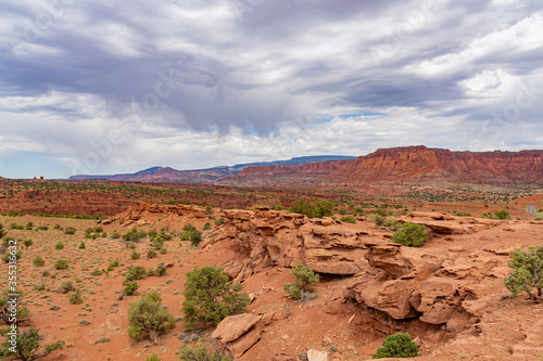 Beautiful landscape around the Panorama Point of Capitol Reef National Park photo