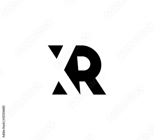 Initial letters Logo black positive/negative space XR