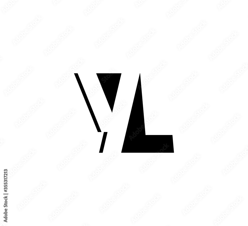 Fototapeta premium Initial letters Logo black positive/negative space YL