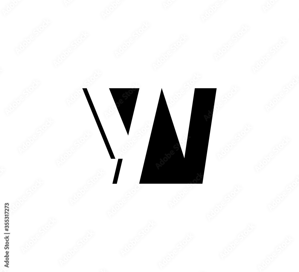 Initial letters Logo black positive/negative space YV Initial letters Logo black positive/negative space YV