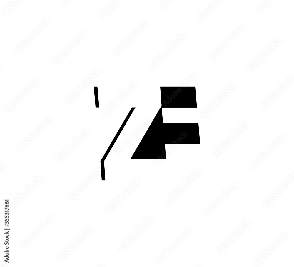 Initial letters Logo black positive/negative space ZF Initial letters Logo black positive/negative space ZF