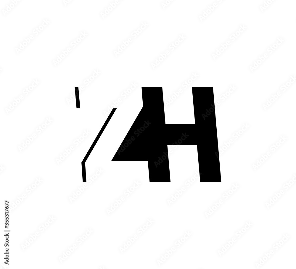 Initial letters Logo black positive/negative space ZH Initial letters Logo black positive/negative space ZH