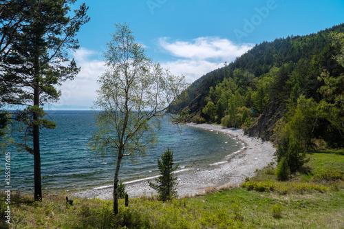 Beautiful bay on the shore of Lake Baikal