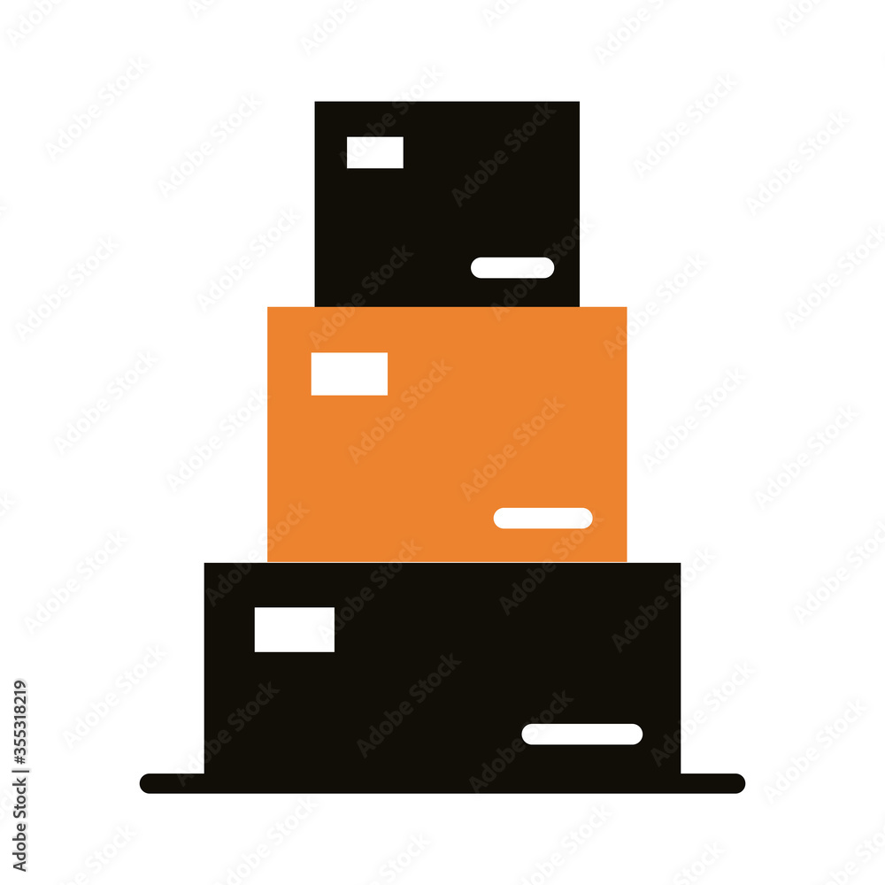 boxes carton packings delivery service silhouette style boxes carton packings delivery service silhouette style
