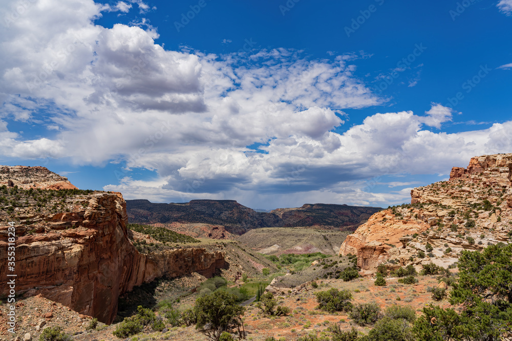 Beautiful landscape around the Hickman Bridge Trail of Capitol Reef National Park Beautiful landscape around the Hickman Bridge Trail of Capitol Reef National Park
