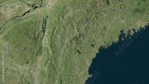 New Hampshire, United States - outlined. Satellite